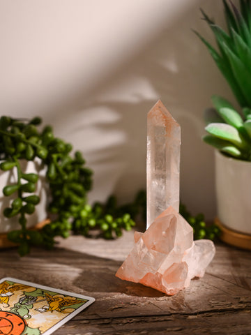 Pink Lemurian Quartz Point