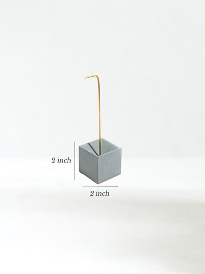 Cuboid Concrete Incense Burner | ib90-Blue Fog