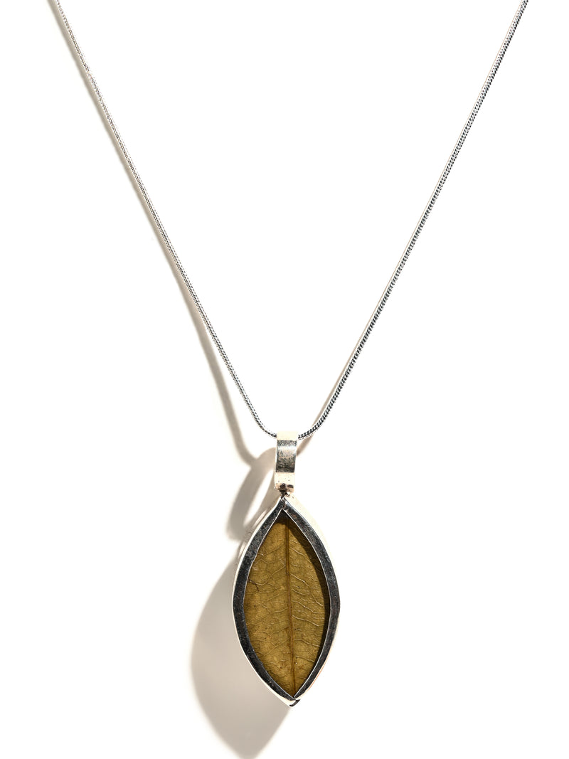 Peruvian Silver Coca Leaf Necklace