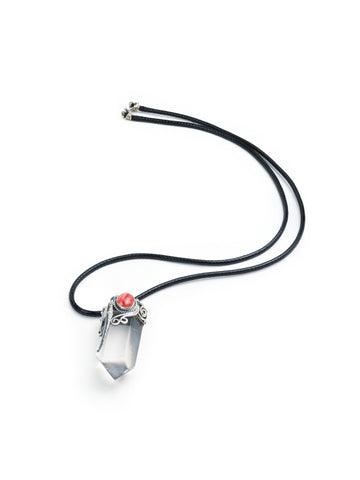 950 Peruvian Silver, Stone and Crystal Pendant Necklace