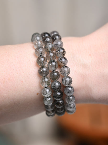 Black Rutilated Quartz Bracelet | j0568