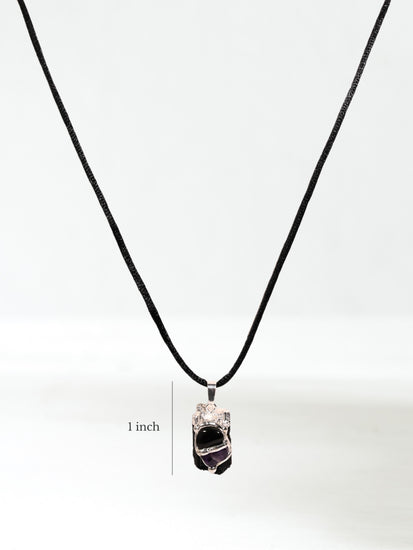 Protection Black Tourmaline Gem Drop Pendant Raw Tourmaline Dimension | js98-AG15N