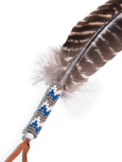 Sacred Prayer Feather - Beaded Wrap 1 | si0522-Water