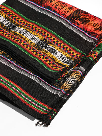 Peruvian Woven Throw - Black 1 |  tx0047a