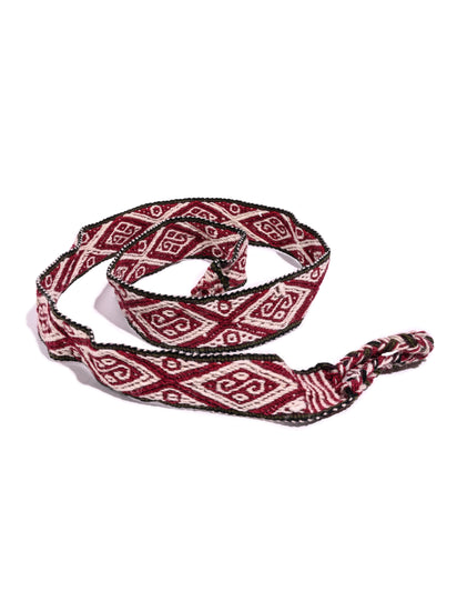 Chincheros Handwoven Chumpi Belt  | tx0053-rojo