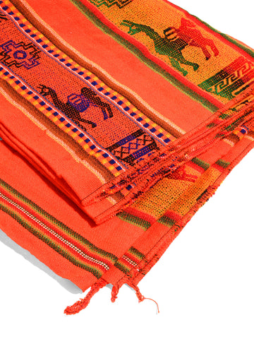 Peruvian Woven Throw - Orange