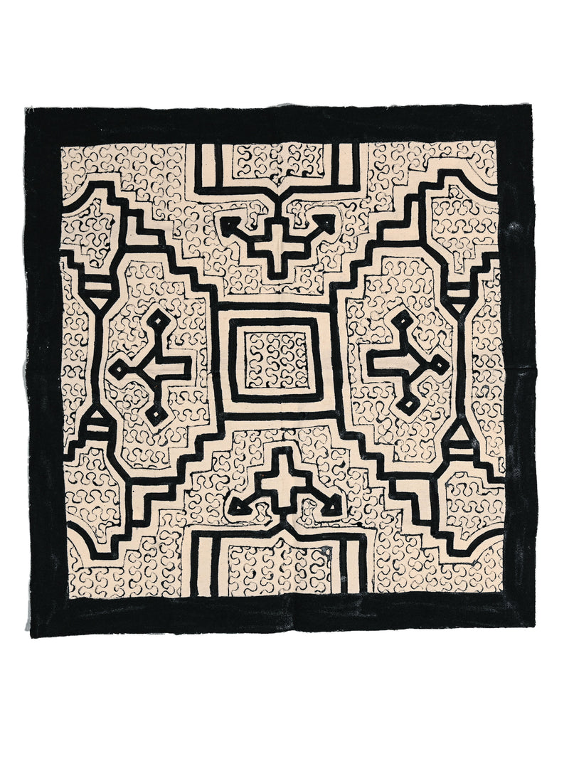 Shipibo Painted Cloth - White-Black