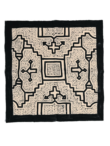 Shipibo Painted Cloth - White-Black