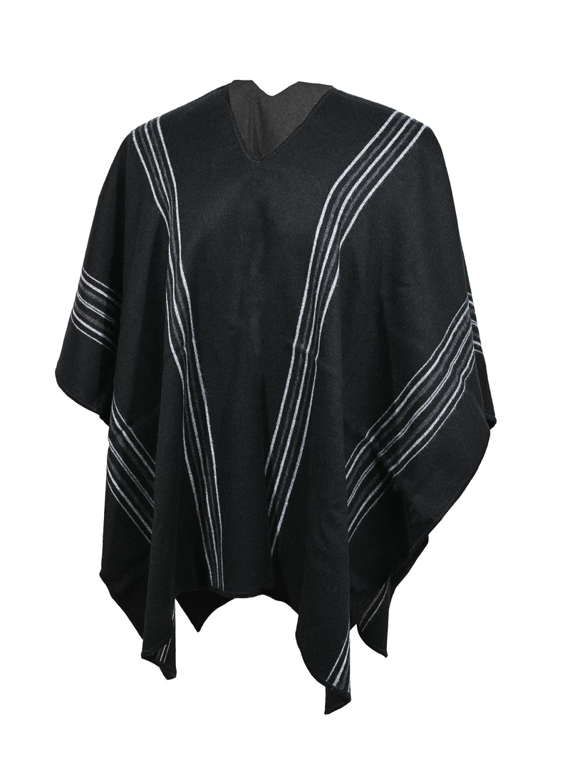 Alpaca Blend Poncho- Chic Andes in Black