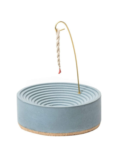 Incense Burners Blue Fog Concentric Bands Concrete Incense Burner