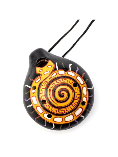 Ocarina Serpent Ocarina Incan Symbols - Round